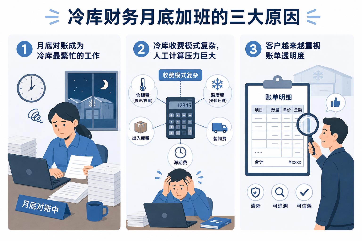插图1：冷库财务月底加班原因分析图